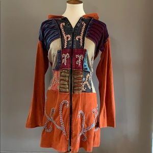 NWOT Zip up tunic with hood